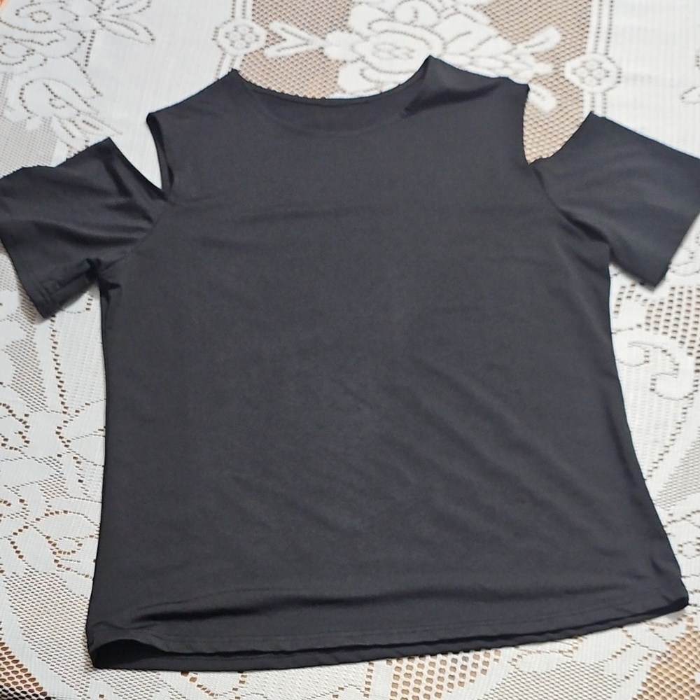 Elegant Black Cold Shoulder Top